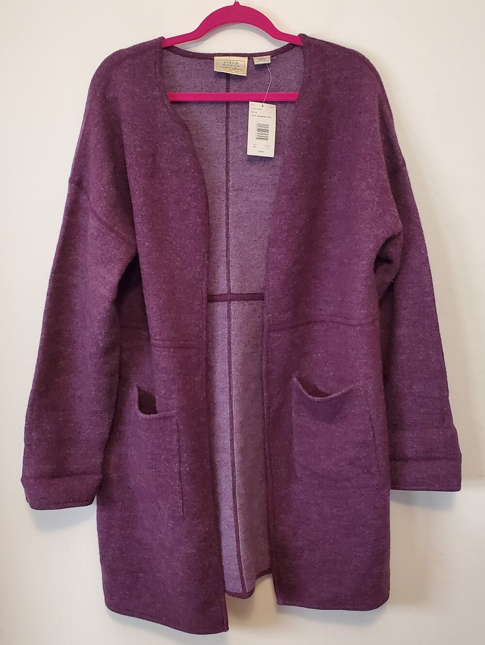 NWT Field Manor 100% wool cardigan Size medium